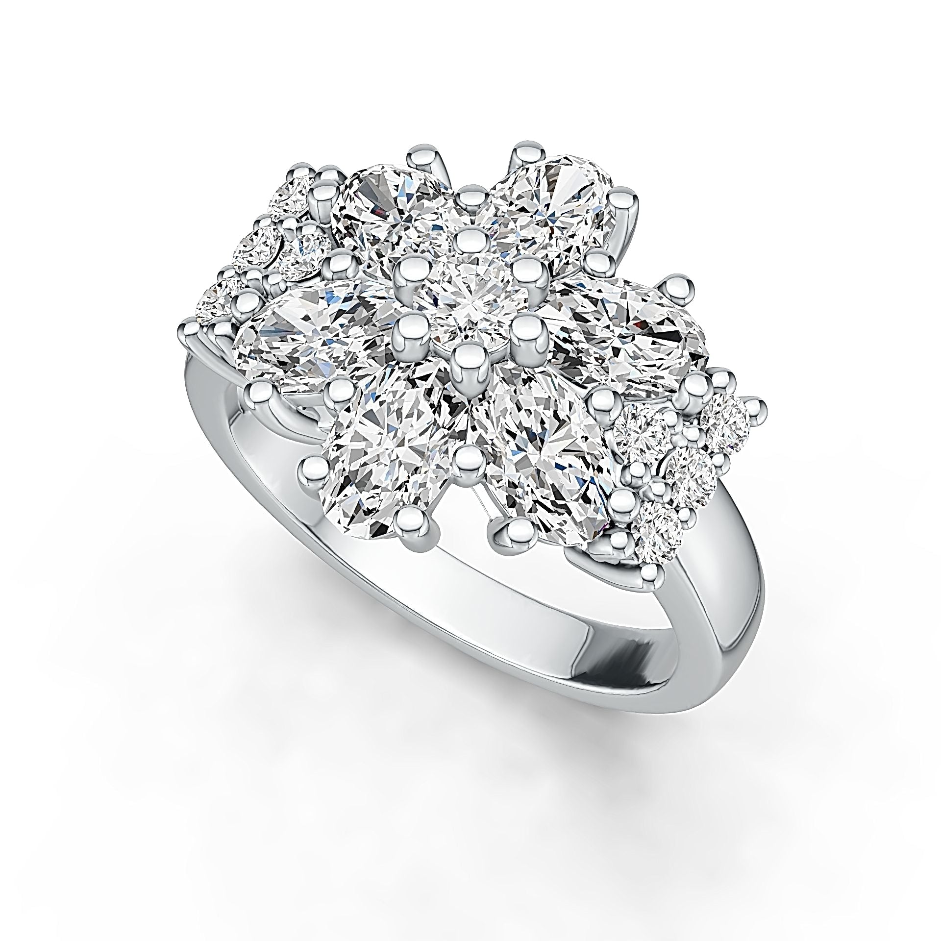 18K Gold Semi Mount Ring Setting Oval OV 6X4mm Diamond Accent DHJ