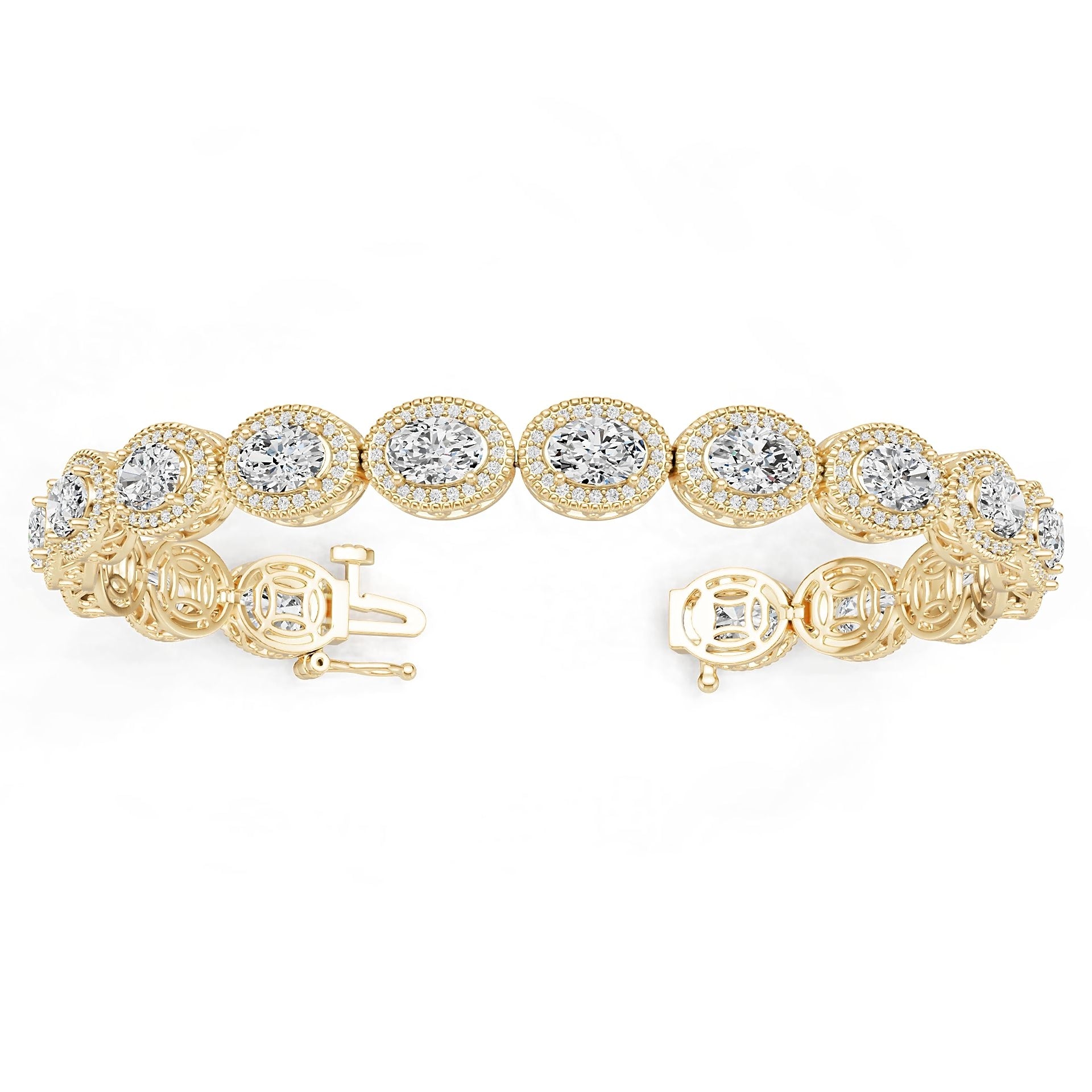 Platinum Semi Mount Bracelet Setting Round Ro 7x5mm Diamond Accent Syz Jewelry