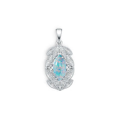 Sterling Silver Semi Mount Pendant Setting Oval OV 14X7mm Cabochon DHJ