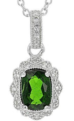 10K Gold Semi Mount Pendant Setting Cushion CU 8X6mm Moissanite Accent DHJ