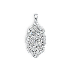 Platinum Semi Mount Pendant Setting Oval OV 6X4mm Diamond Accent DHJ
