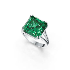 Platinum Semi Mount Ring Setting Emerald OCT 14X14mm Solitaire DHJ