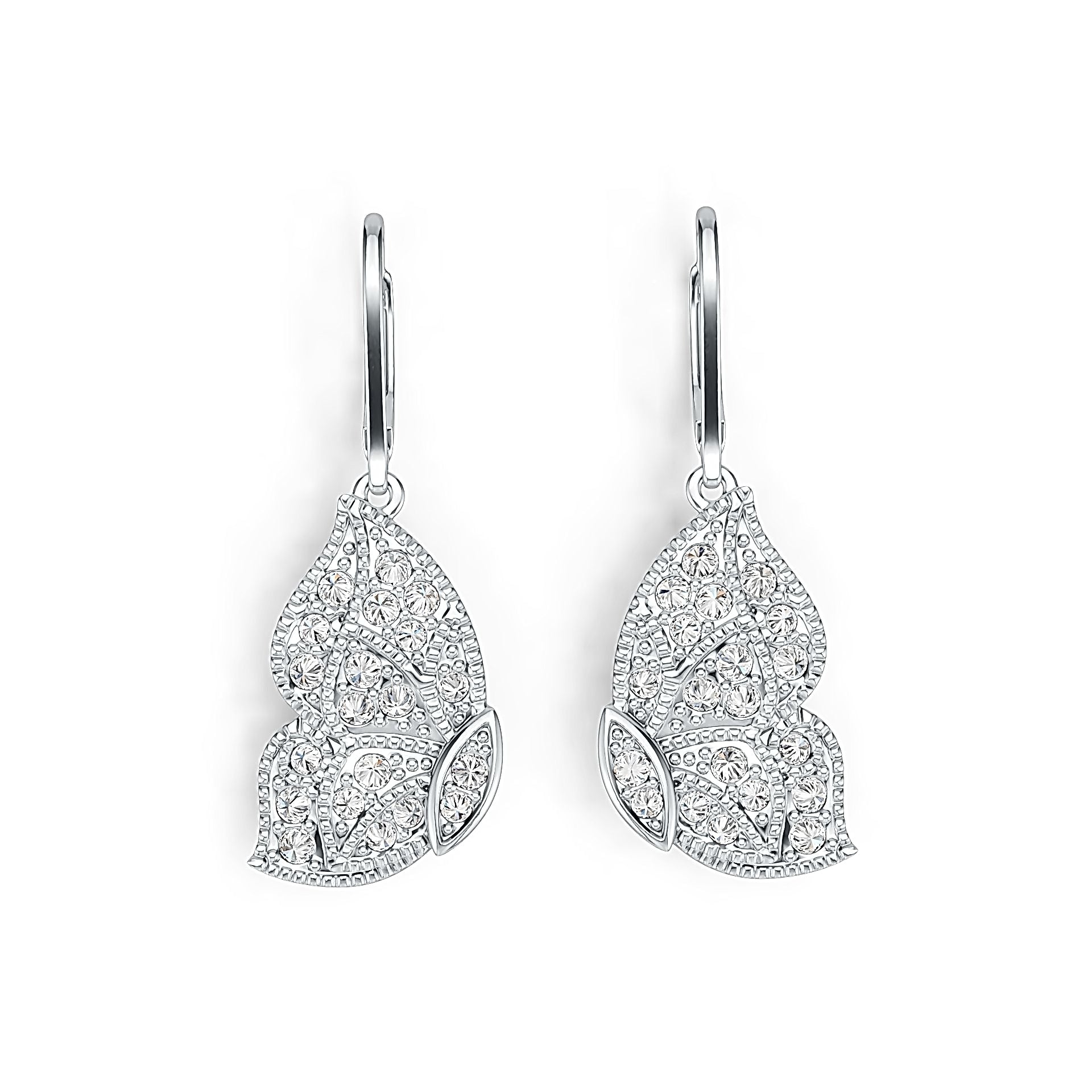 Sterling Silver Semi Mount Earrings Setting Round RD 1.75mm Butterfly DHJ