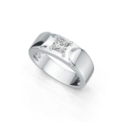 18K Gold Semi Mount Ring Setting Princess SQ 5X5mm Men's Ring DHJ