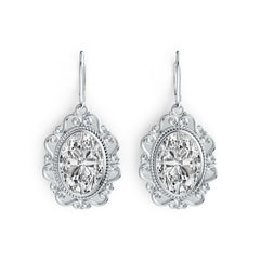 Sterling Silver Semi Mount Earrings Setting Oval OV 14X10mm DHJ