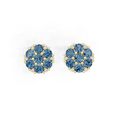 10K 14K Gold or 10K Gold Semi Mount Earrings Setting Round Rd Moissanite Accent Syzjewelry