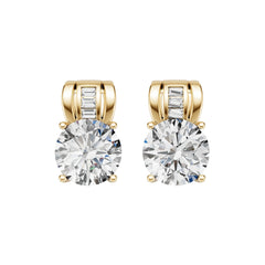 18K Gold Semi Mount Earrings Setting Round Ro 10x10mm Diamond Accent Syz Jewelry