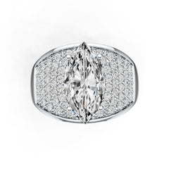 Sterling Silver Semi Mount Ring Setting Marquise MQ 14X7mm DHJ