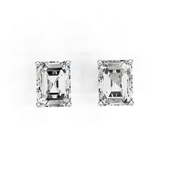 Sterling Silver Semi Mount Earrings Setting Emerald OCT 8X6mm DHJ