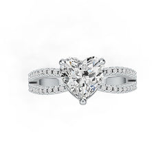 Sterling Silver Semi Mount Ring Setting Heart HT 8x8mm White Topaz L292R292 Syzjewelry