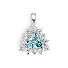 Sterling Silver Semi Mount Pendant Setting Trillion TRI 7x7mm Syzjewelry