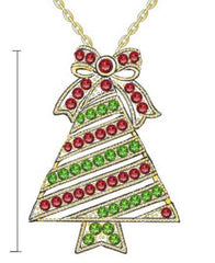 18K Gold Pendant with or Moissanite Christmas Tree Theme Diamond Accent DHJ