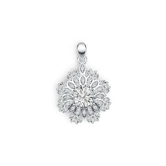 Platinum Semi Mount Pendant Setting Round RD 6x6mm with Diamond Accent DHJ