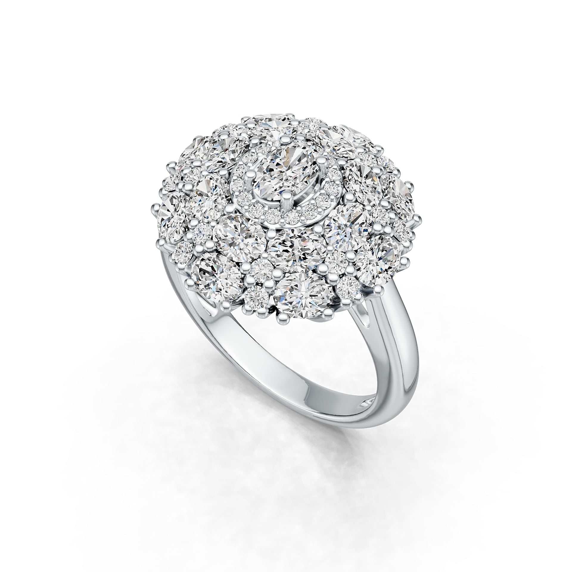 18K Gold Semi Mount Ring Setting Oval OV 6X4mm Diamond Accent DHJ