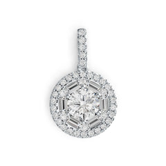 Sterling Silver Semi Mount Pendant Setting Round RD 8x8mm Halo DHJ