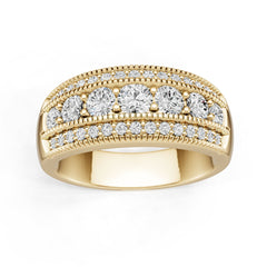 14K Gold Semi Mount Ring Setting Round Ro 6x6mm Diamond Accent Syz Jewelry