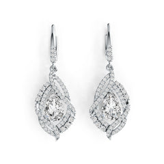 Sterling Silver Semi Mount Earrings Setting Pear PE 9X6mm DHJ