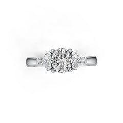 Sterling Silver Semi Mount Ring Setting Oval OV 6x5mm With Accent White Topaz Syzjewelry