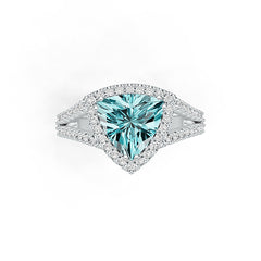 Sterling Silver Semi Mount Ring Setting Trillion Tri 9x9mm White Topaz N0293 Syzjewelry