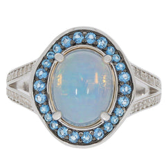 Platinum Semi Mount Ring Setting Cabochon Oval OV 10X8mm Diamond Accent Syzjewelry