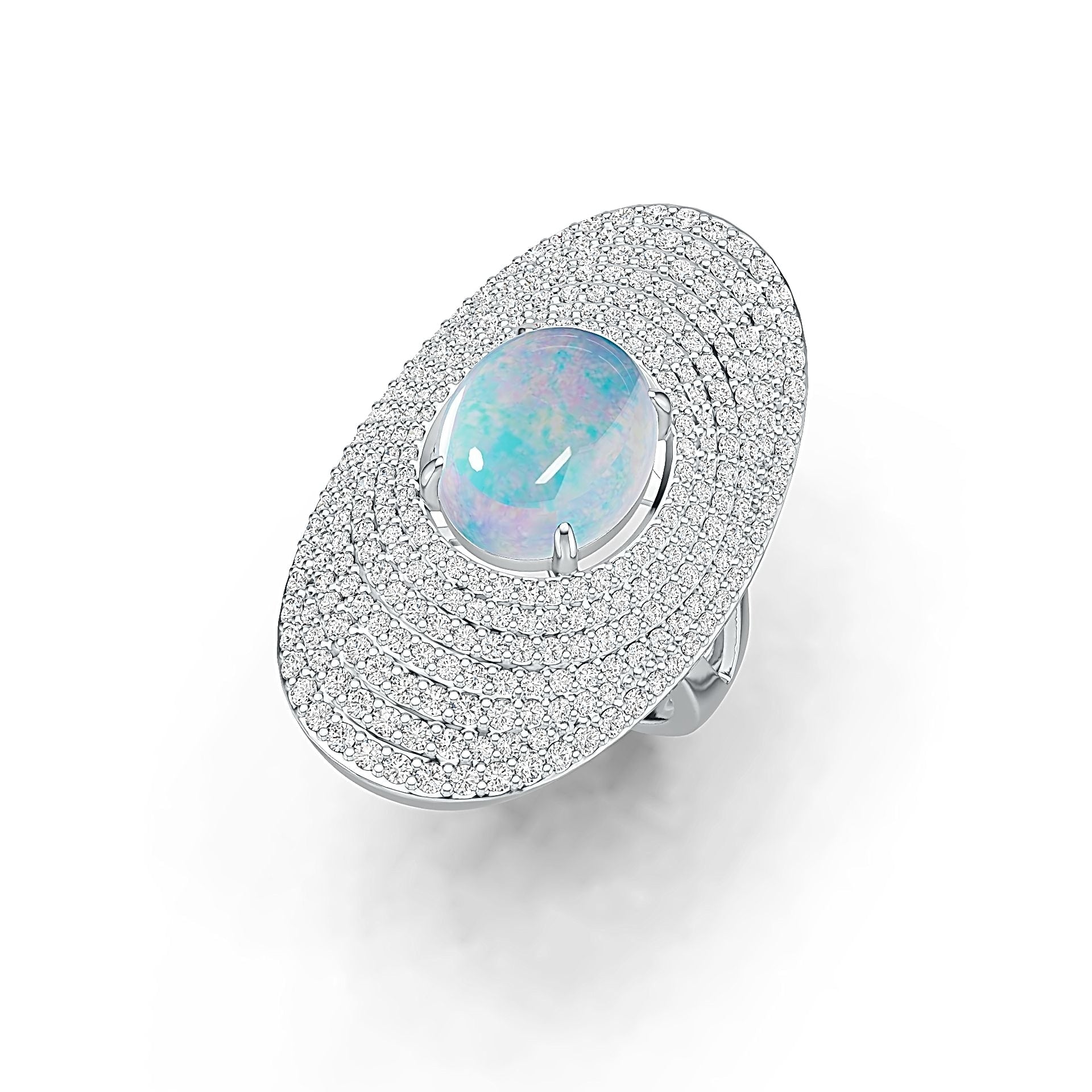 Platinum Semi Mount Ring Setting Oval OV 12X10mm Diamond Accent DHJ