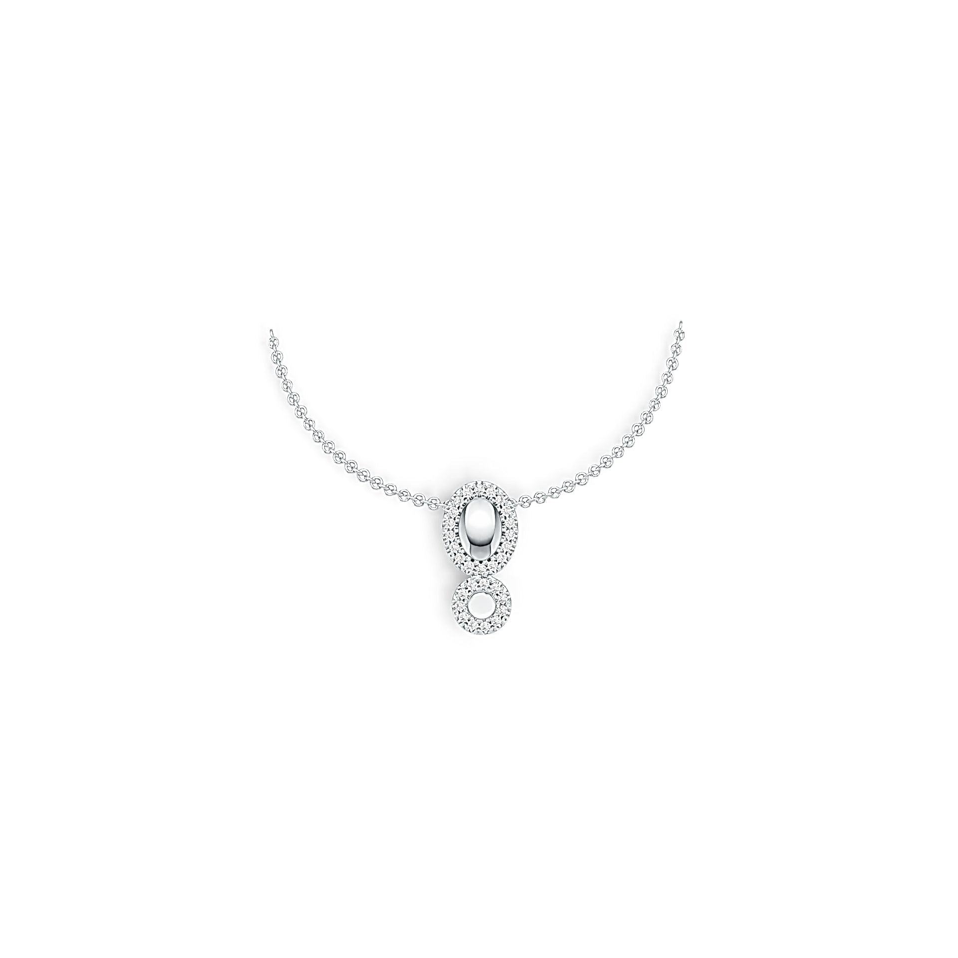 Sterling Silver Double Circle Halo Pendant Infinity with White Topaz or Moissanite DHJ