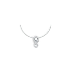 Sterling Silver Double Circle Halo Pendant Infinity with White Topaz or Moissanite DHJ