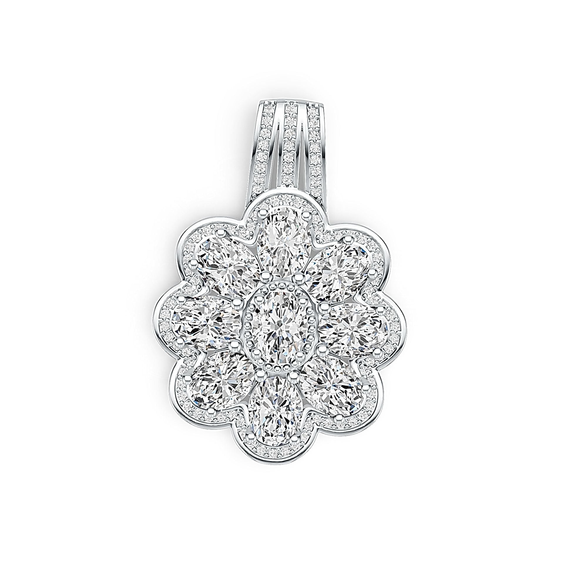 14K Gold Semi Mount Pendant Setting Oval OV 7X5mm Diamond Accent DHJ