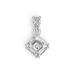 Platinum Semi Mount Pendant Setting Emerald OCT 7X7mm DHJ