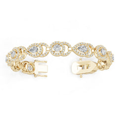 18K Gold Semi Mount Bracelet Setting Pear Pe 7x5mm Diamond Accent Syz Jewelry