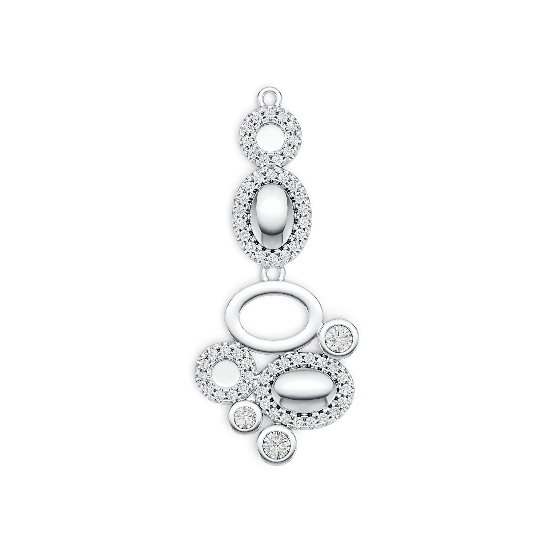 10K Gold Pendant Round Oval Shape Cluster Theme with or Moissanite Moissanite Accent DHJ