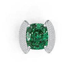 Sterling Silver Semi Mount Ring Setting Cushion CU 14X12mm with White Topaz - Syzjewelry