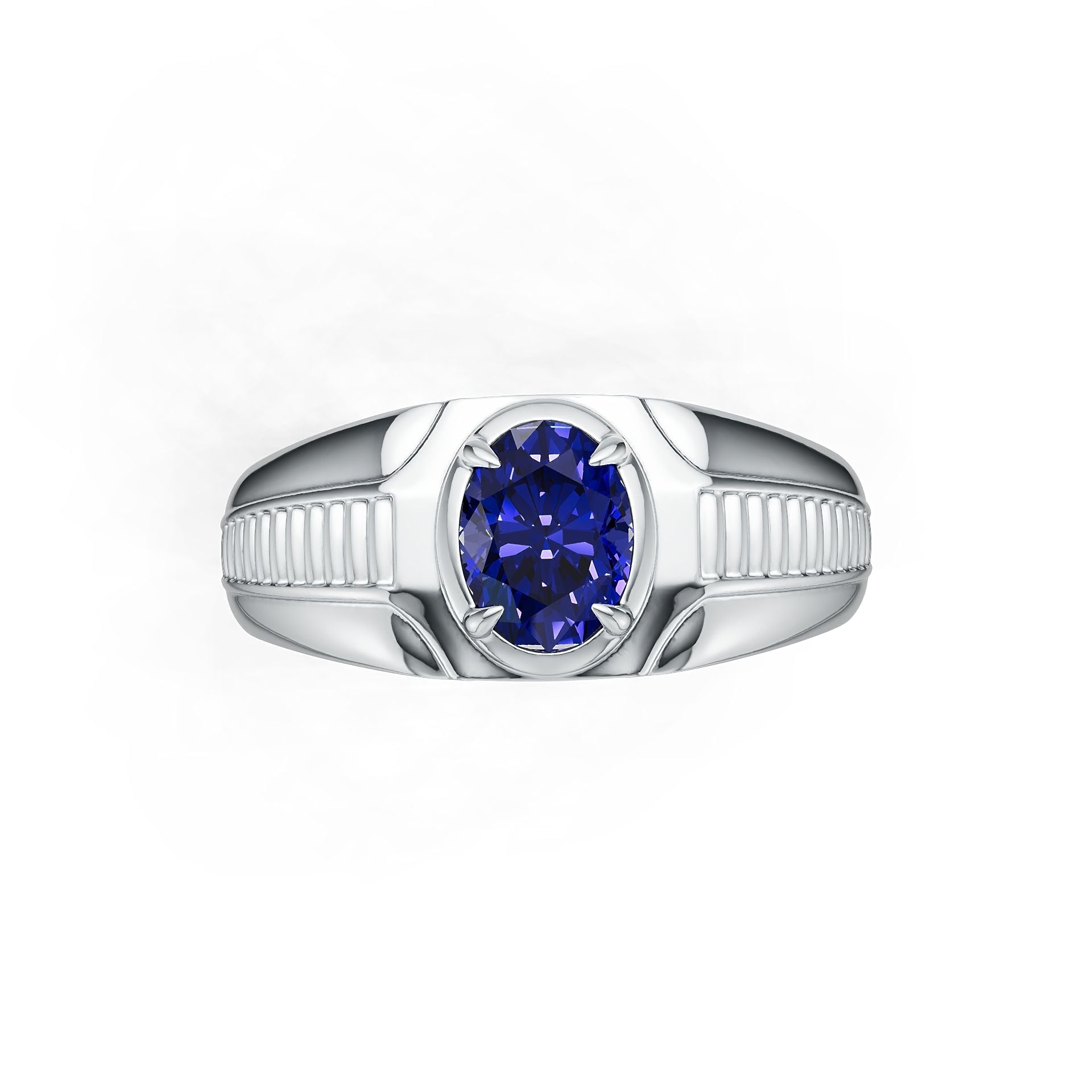 Men's Sterling Silver Semi Mount Ring Setting Oval OV 8X6mm DHJ