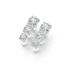 18K Gold Semi Mount Earrings Setting Round RD 6x6mm RD 5X5mm RD 4X4mm DHJ