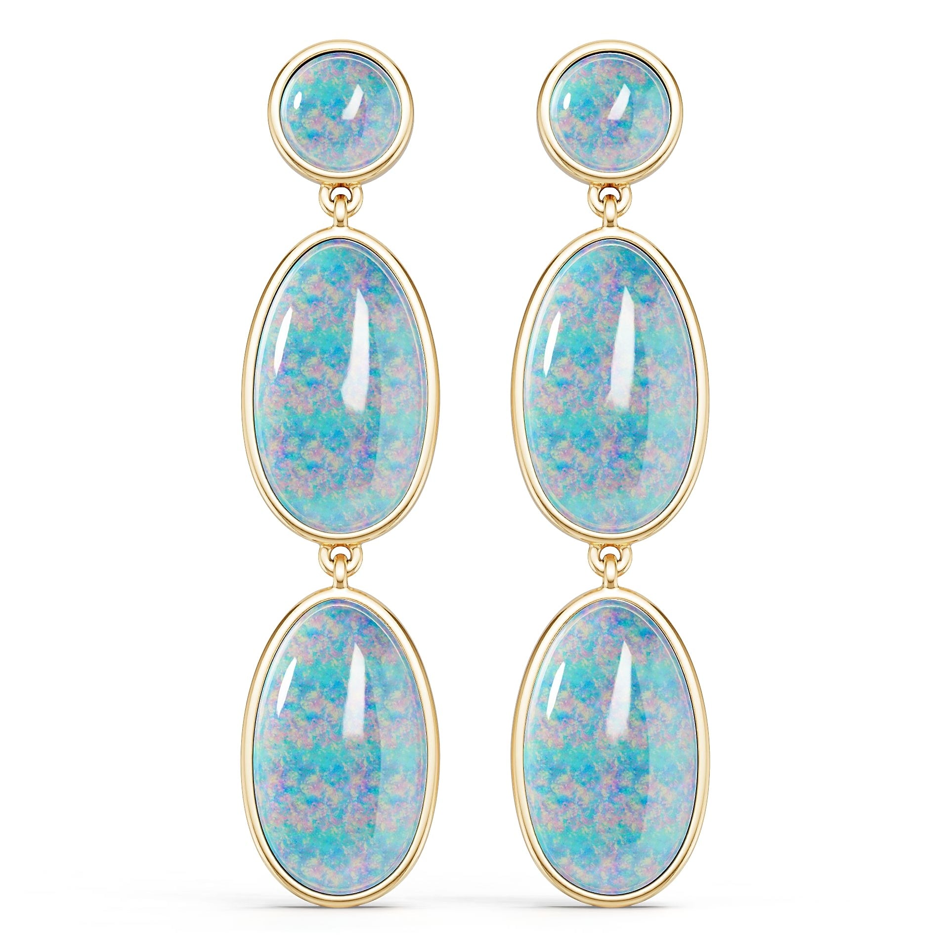 10K Gold Semi Mount Earrings Setting Round Ro 17x10mm Syz Jewelry