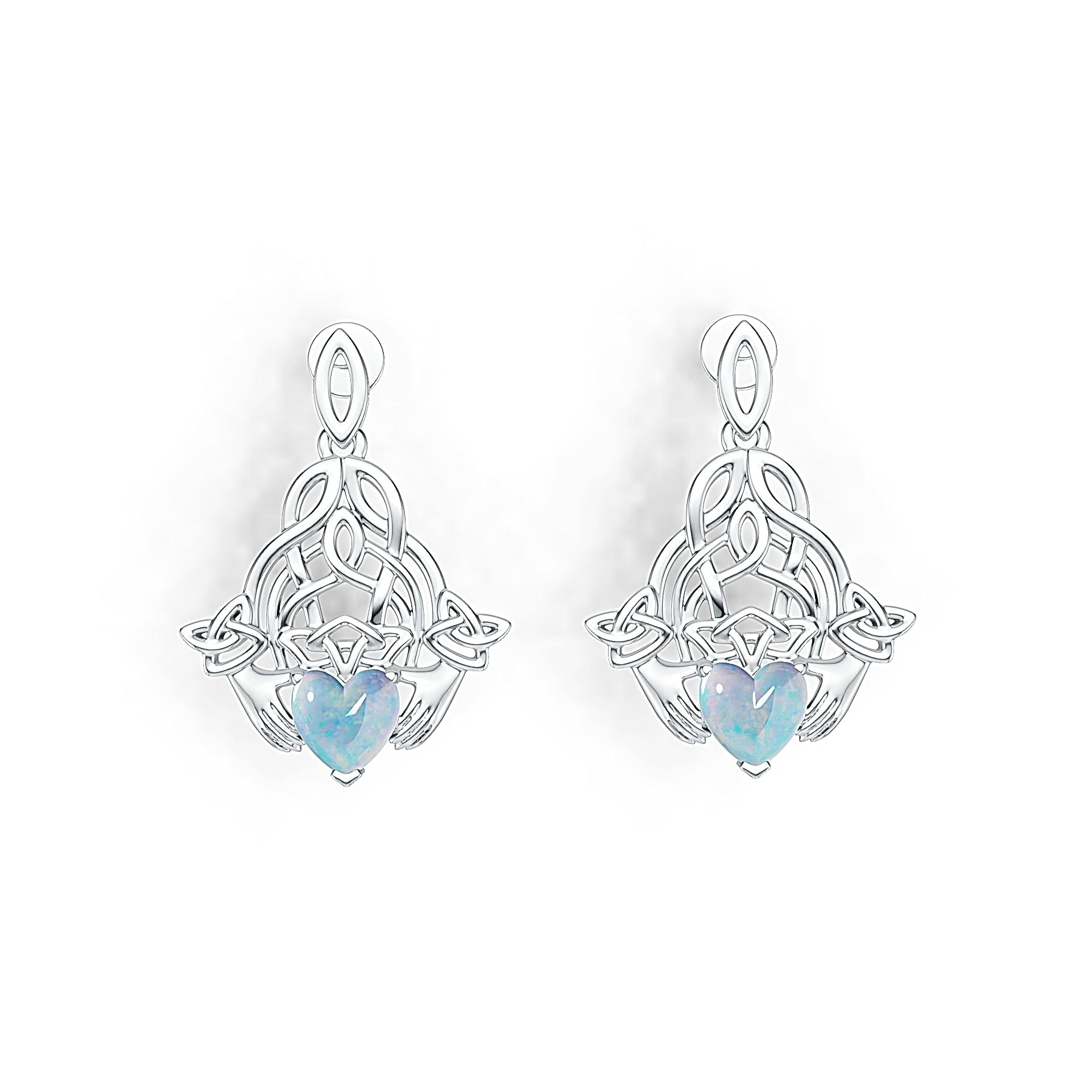 Sterling Silver Semi Mount Earrings Setting Heart HT 7X7mm DHJ