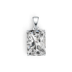 Sterling Silver Semi Mount Pendant Setting Emerald OCT 14X10mm DHJ