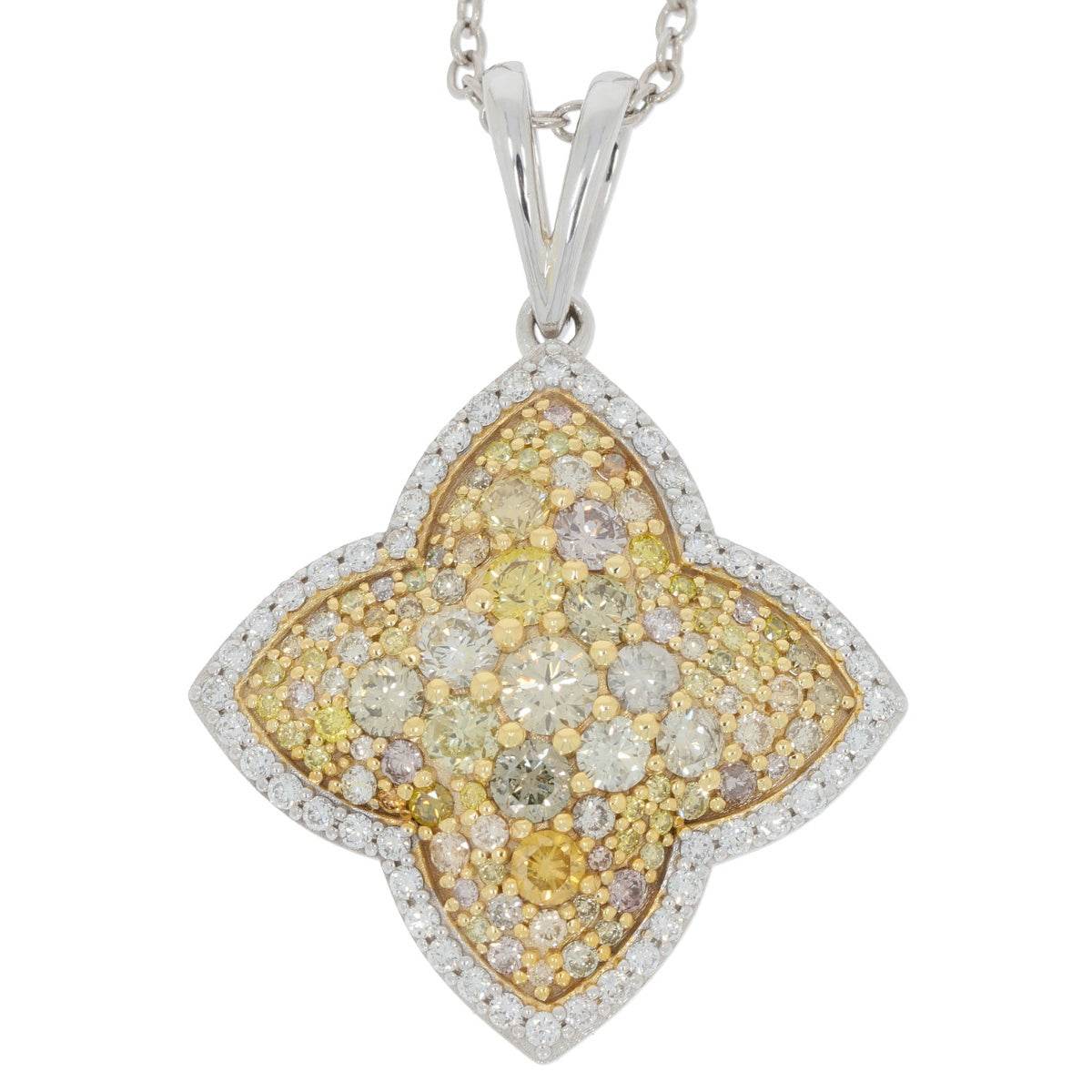 14K Gold Semi Mount Pendant Setting Round RD 3.5mm Diamond Accent DHJ