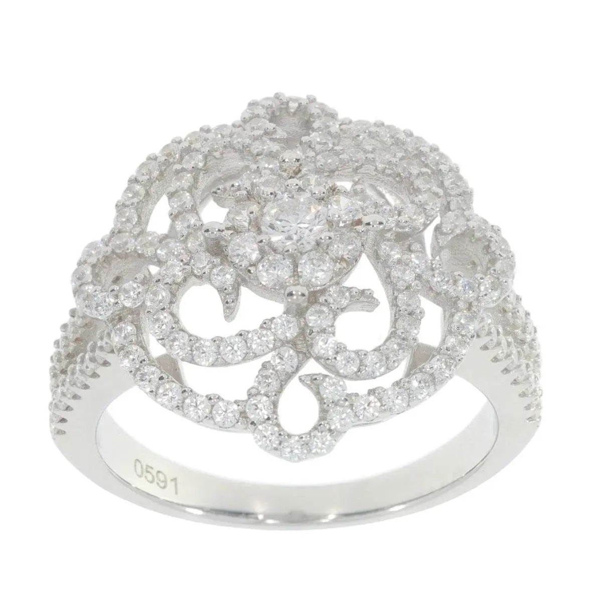 14K Gold Semi Mount Ring Setting Round RD 3x3mm Diamond Accent DHJ