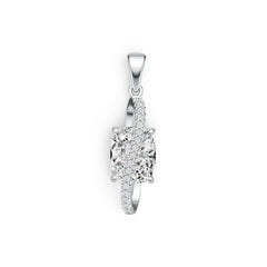 Sterling Silver Semi Mount Pendant Setting Cushion CU 10X8mm DHJ