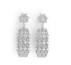 Boucles d'oreilles semi-montées en argent sterling serti ovale OV 5X3mm