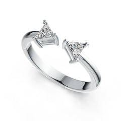 14K Gold Semi Mount Ring Setting Trillion TR 4X4mm DHJ