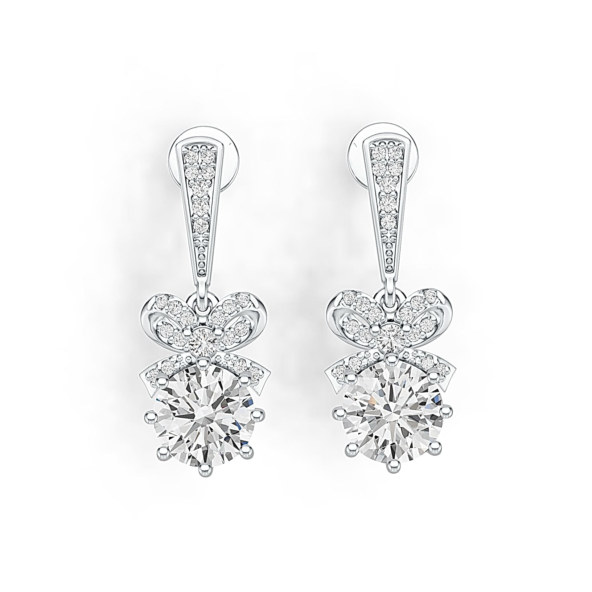 Sterling Silver Semi Mount Earrings Setting Round RD 7x7mm DHJ