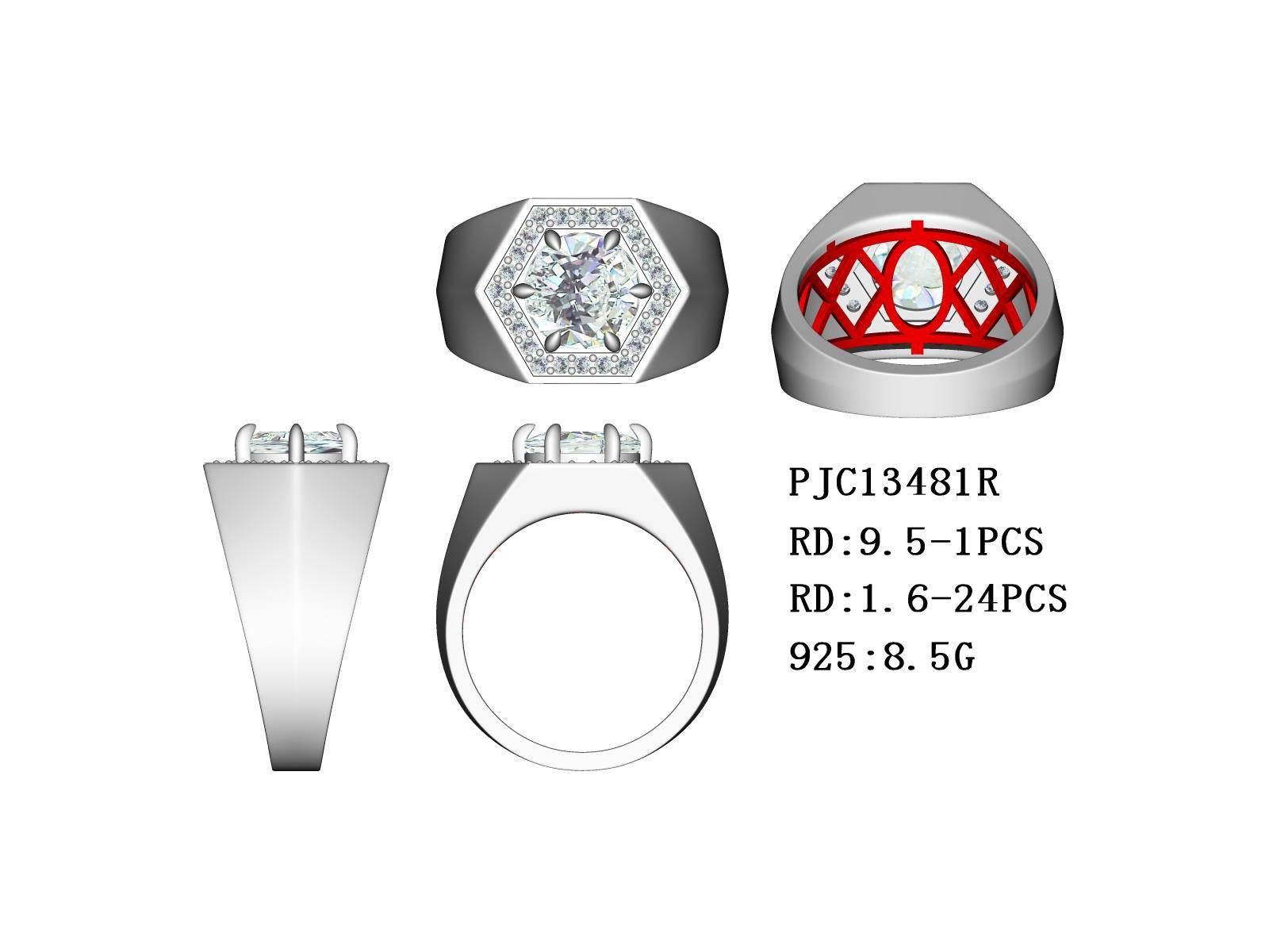 Men's 10K Gold Semi Mount Ring Setting Round RD 9.5x9.5mm Moissanite Accent DHJ