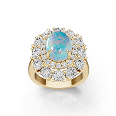 18K Gold Semi Mount Ring Setting Round Ro 10x8mm Syz Jewelry
