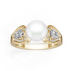 18K Gold Semi Mount Ring Setting Round Ro 9x9mm Diamond Accent Syz Jewelry