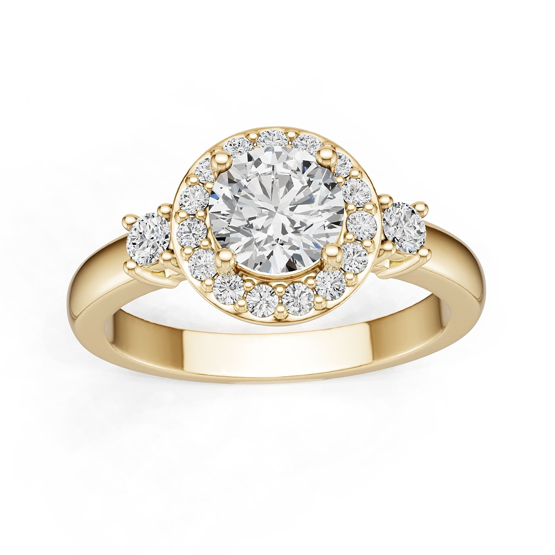 14K Gold Semi Mount Ring Setting Round Ro 6x6mm Diamond Accent Syz Jewelry