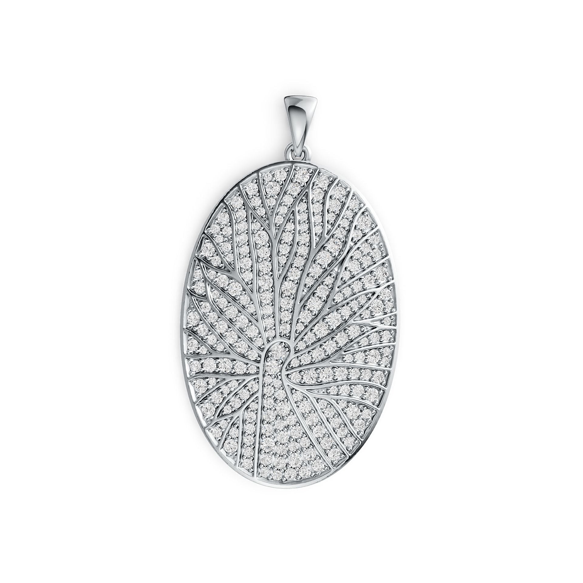10K Gold Pendant with or Moissanite Oval-Shaped Moissanite Accent DHJ