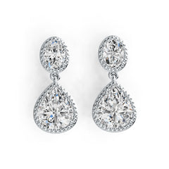 10K Gold Semi Mount Earrings Setting Pear PE 12X10mm OV 8X6mm DHJ