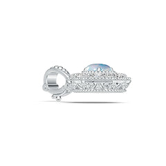 Sterling Silver Semi Mount Pendant Setting Oval OV 10X8mm PE 6x4mm Cabochon Halo Syzjewelry